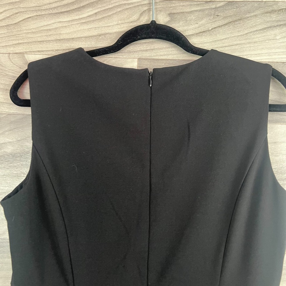 Calvin Klein Fit & Flare Dress Women's 12 Black‎ Sleeveless Round-Neck Back Zip - Picture 10 of 15